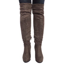 Suede čizme na šipki K953 Zelena 2