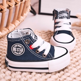 Dječje visoke tenisice s patentnim zatvaračem Big Star HH374189 Navy Blue plava plava 1