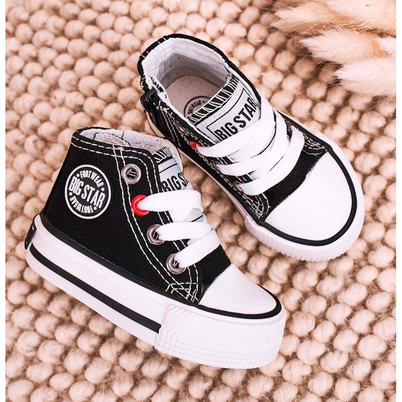 Dječje visoke tenisice s patentnim zatvaračem Big Star HH374188 Crne crna 1