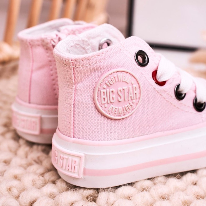 Dječje visoke tenisice s patentnim zatvaračem Big Star HH374191 Roza ružičasta ružičasta 2