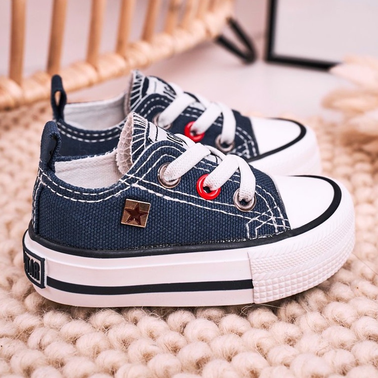 Dječje klasične niske tenisice Big Star HH374195 Navy Blue plava 2