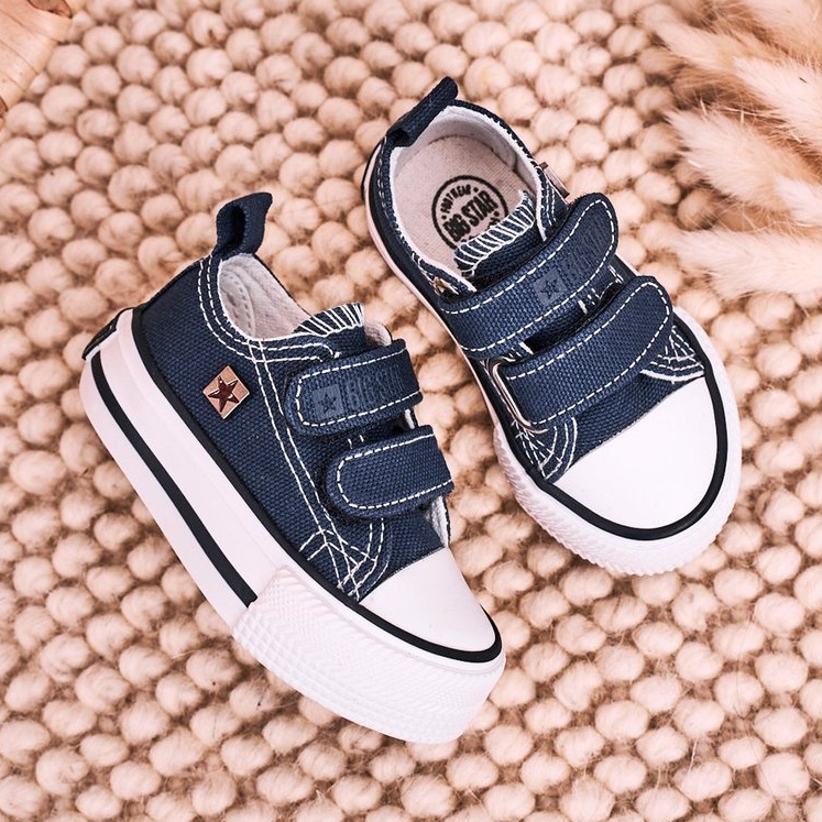 Dječje niske tenisice s čičak Big Star HH374201 tamnoplave plava 2