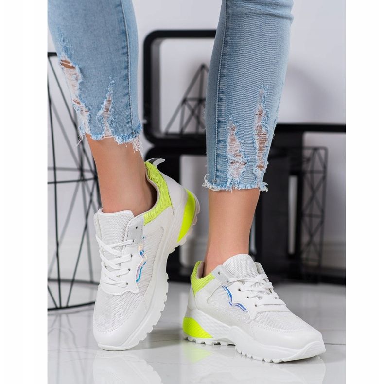 SHELOVET Tenisice sa žutim umetcima bijela 1