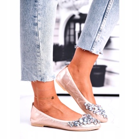 SEA Ženske balerine sa zlatnim kristalima 4