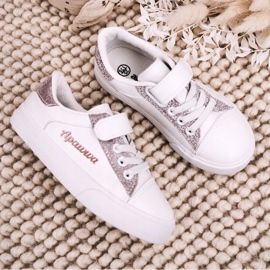 Apawwa Dječje tenisice s bijelim brokatom Camila bijela bijela 1