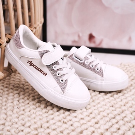 Apawwa Dječje tenisice s bijelim brokatom Camila bijela bijela 2