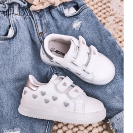 Apawwa Dječje sportske cipele sa bijelim i srebrnim boom sa svjetlosnim potplatom bijela 1