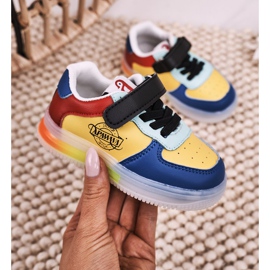 Apawwa Dječje sportske cipele s višebojnim skuterom s LED svjetlom plava žuta boja 2