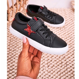 Dječje kožne tenisice sa zvijezdom Big Star DD374105 Crne crna crna 1