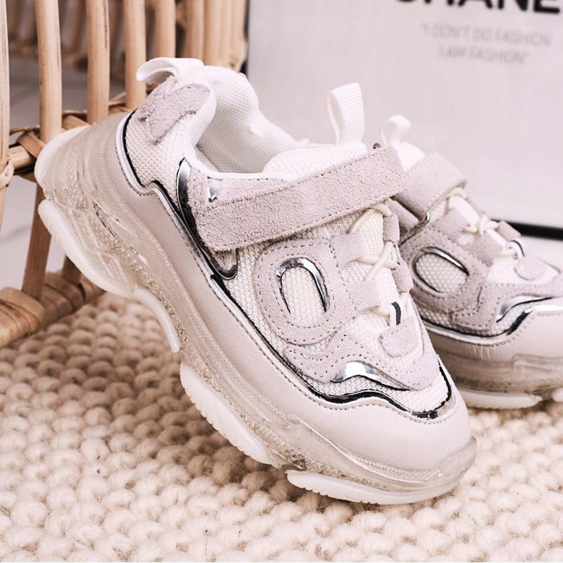 Apawwa Dječje tenisice za tenisice s transparentnim potplatom, bijele Bailey bijela 1