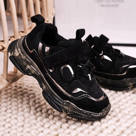 Apawwa Dječje sportske cipele Tenisice s prozirnim potplatom Black Bailey crno 1