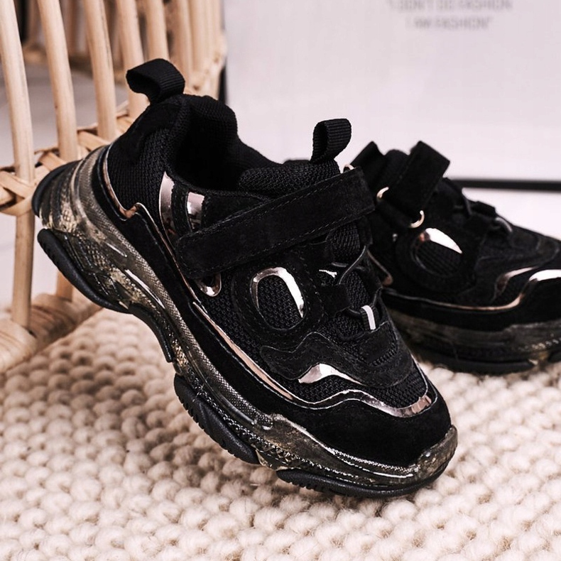 Apawwa Dječje sportske cipele Tenisice s prozirnim potplatom Black Bailey crna 1