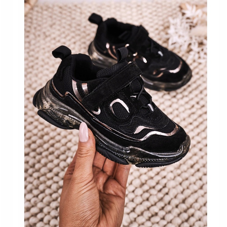 Apawwa Dječje sportske cipele Tenisice s prozirnim potplatom Black Bailey crna 2