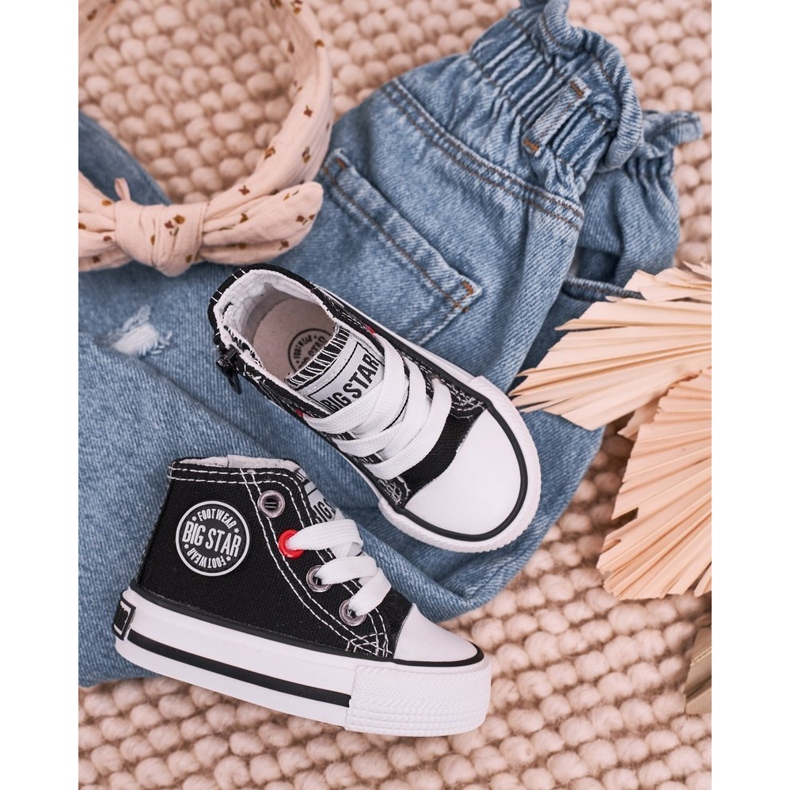 Dječje visoke tenisice s patentnim zatvaračem Big Star HH374188 Crne crno 2