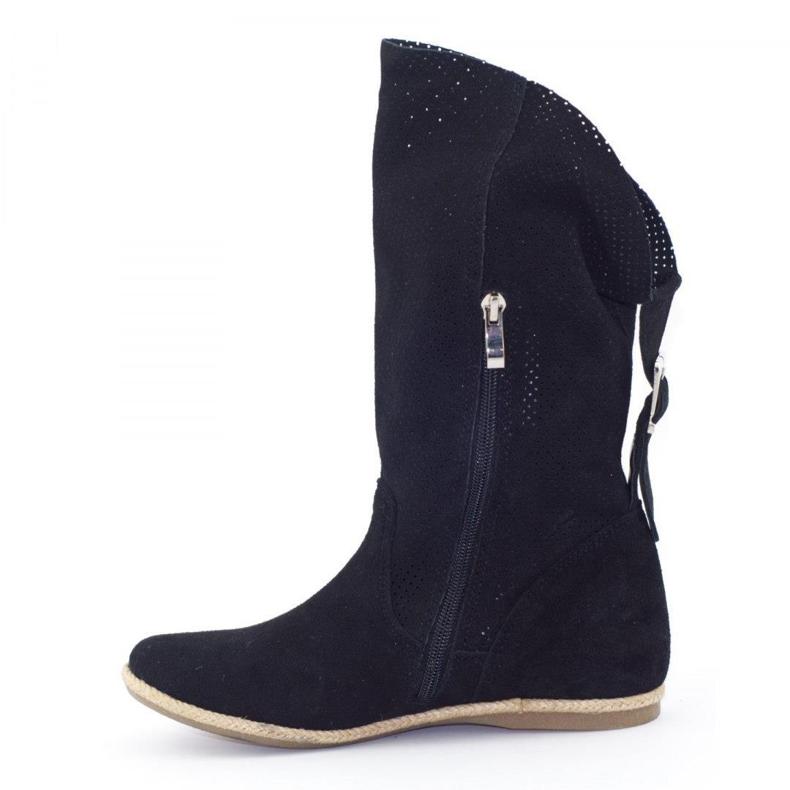 Olivier Elena Crne ažurne čizme crna 2