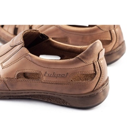ŁUKPOL Muške ažurne cipele 978 za ljetno smeđu boju smeđa 1