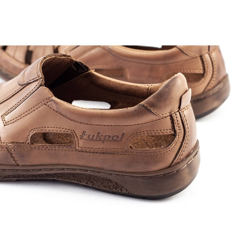 ŁUKPOL Muške ažurne cipele 978 za ljetno smeđu boju smeđa 1