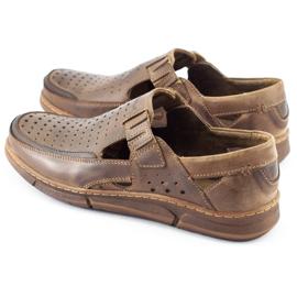 Polbut Ažurne muške cipele za ljeto J73L smeđe smeđa 1
