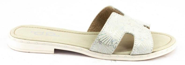 Dolce Pietro Ženske papuče 2215 bijele i srebrne bijela i srebrna 1