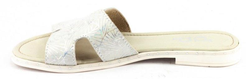 Dolce Pietro Ženske papuče 2215 bijele i srebrne bijela i srebrna 2