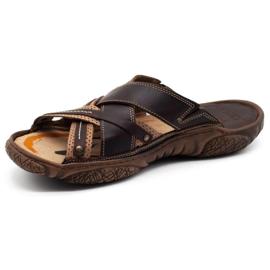 Lemar Muške kožne papuče 1654 smeđe smeđa 2