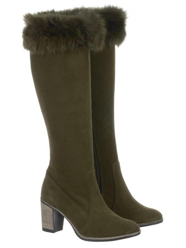 Olivier Diana izolirane čizme s krzno zeleno zelena 2