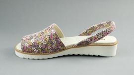 Dolce Pietro Ljetne kožne sandale 2203 s cvijećem raznobojna 2