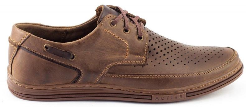 Polbut Ažurne muške cipele J44L smeđe smeđa 1