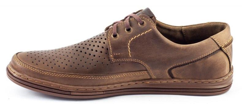 Polbut Ažurne muške cipele J44L smeđe smeđa 2
