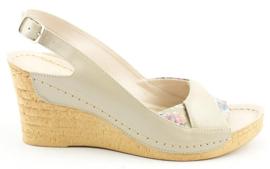 Sandale na klin 564 svijetlo bež 1