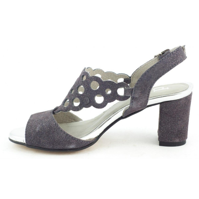 Dolce Pietro Ženske sandale od antilopa na čeličnom stupu 2083 siva 1