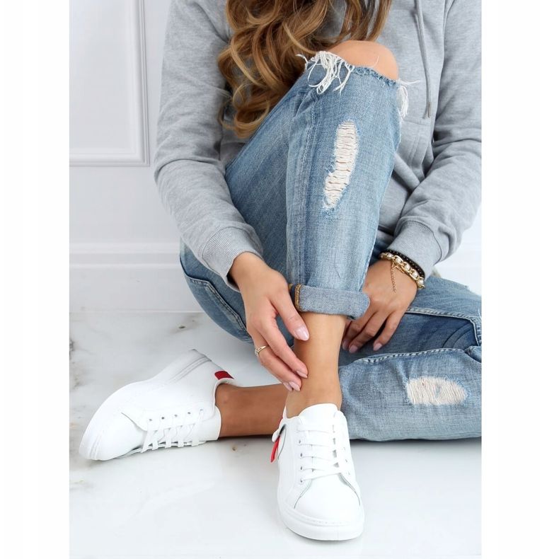 Ženske tenisice bijele i crvene LA132P Crvene bijela crvena 2