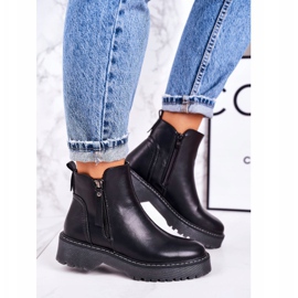 J.STAR But Ženske tople čizme na šetnji od crnog mjeseca po gumenom đonu crna 1