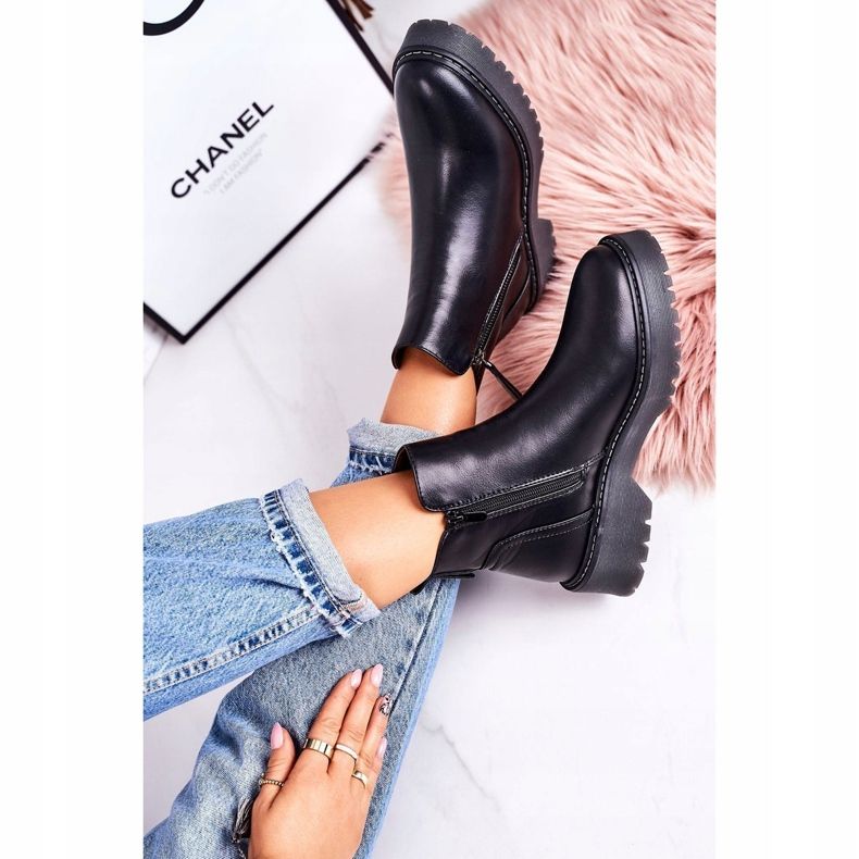 J.STAR But Ženske tople čizme na šetnji od crnog mjeseca po gumenom đonu 3