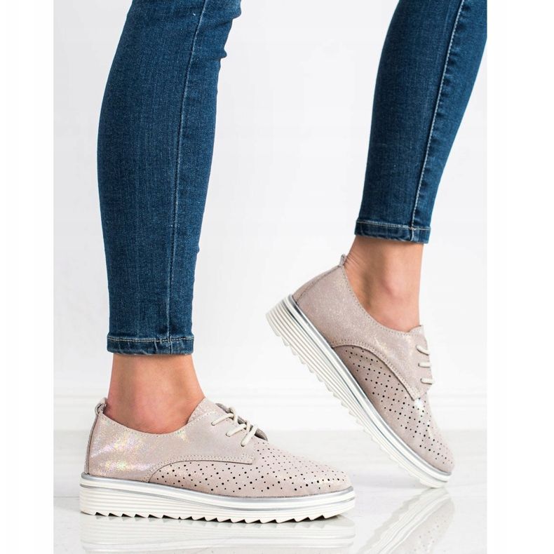 Kylie Kožne broge na platformi bež 2