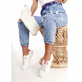 Ženske kožne tenisice Big Star BB274210 bijele i crvene bijela 1