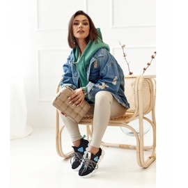 PS1 Ženske sportske čarape Crna moda Pionir crno plava 1