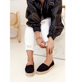 PS1 Ženske espadrile na platformi od slame Crna Febi crno 1