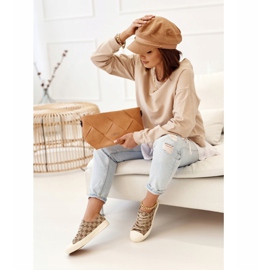 Ženske klasične tenisice s logotipom Khaki Challenge bež smeđa 1