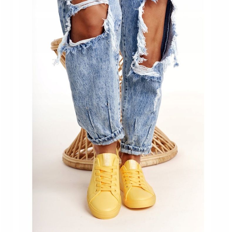 Ženske kožne tenisice Big Star HH274142 Žuta žuta boja 1