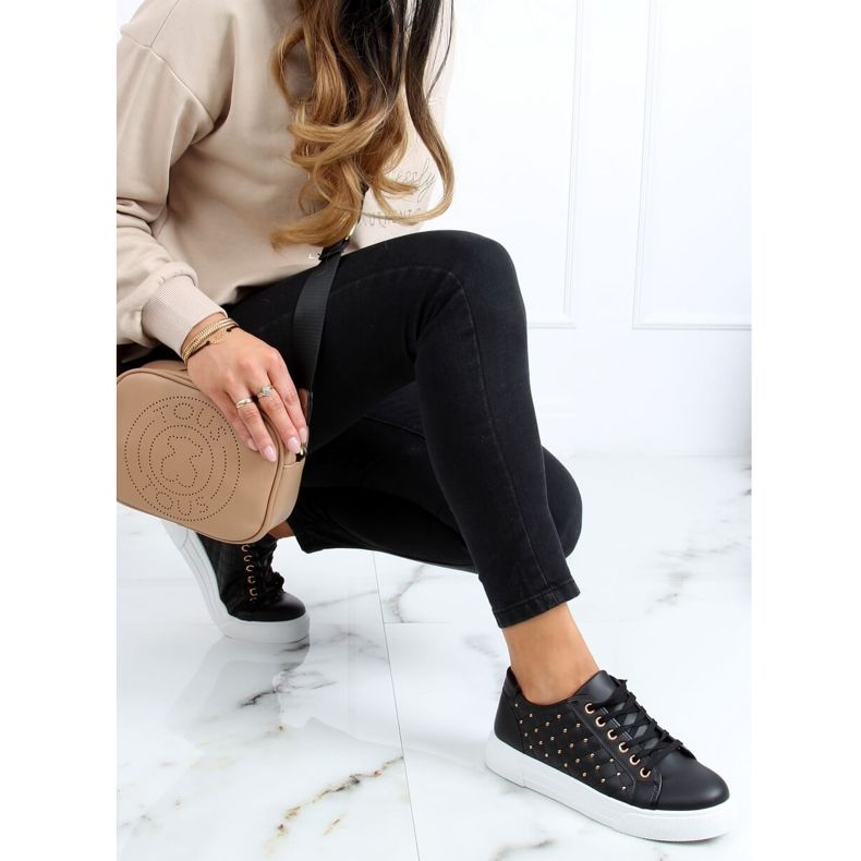 Crne ženske tenisice s klinovima LA124P Crna crno 2