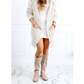 Ažurne čizme skriveni klin bež ST-56P bež 2