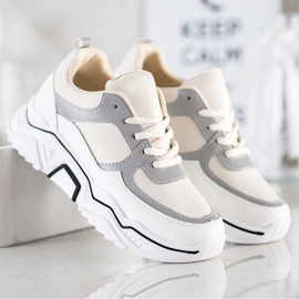 SHELOVET Udobne sportske tenisice bijela smeđa 2