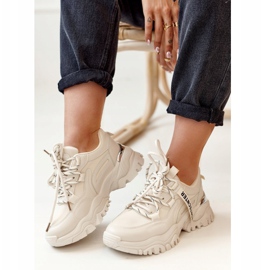 PS1 Ženske tenisice na masivnom đonu u bež komadima 2