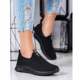 SHELOVET Udobne tenisice od tekstila crna 1