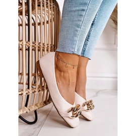 PS1 Elegantne prošivene balerinke s bež Coco lancem 2