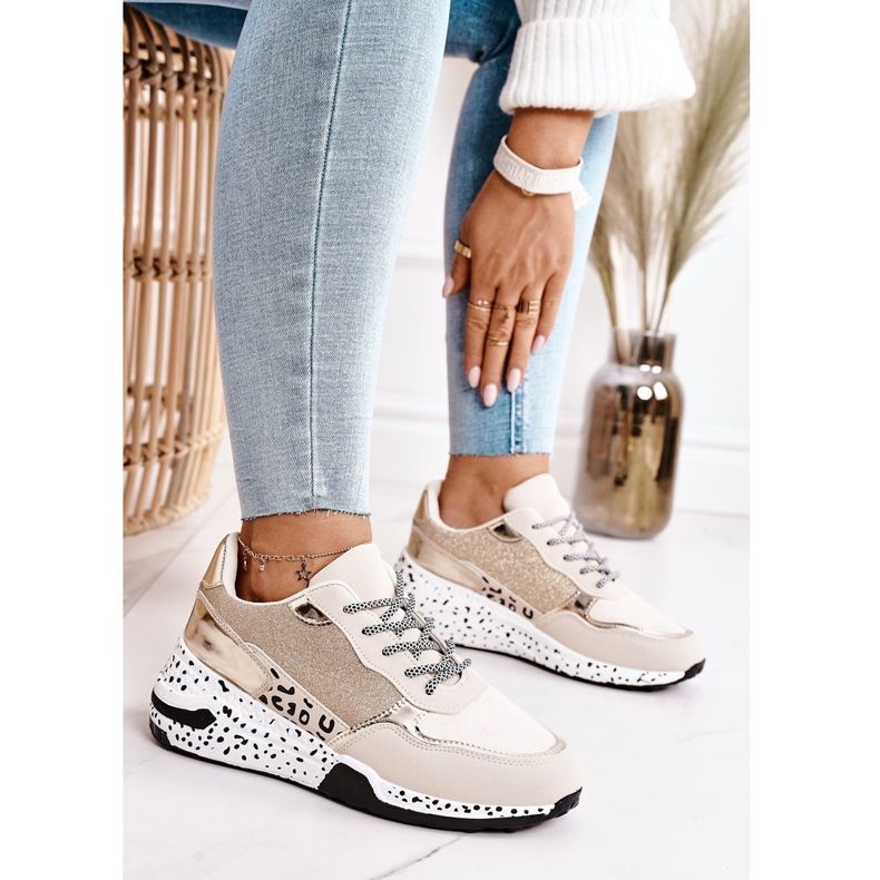 PS1 Ženske tenisice na klin Gold Avery bež 1