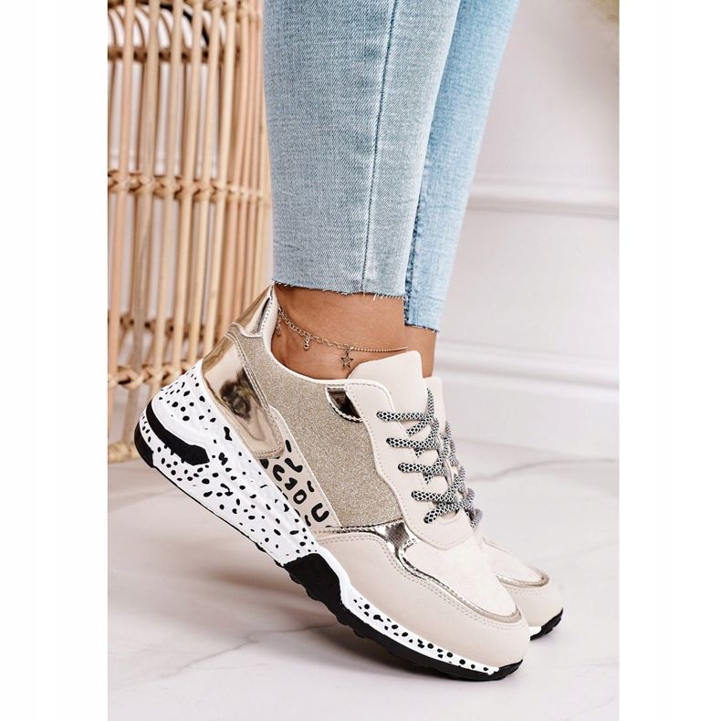 PS1 Ženske tenisice na klin Gold Avery bež 2