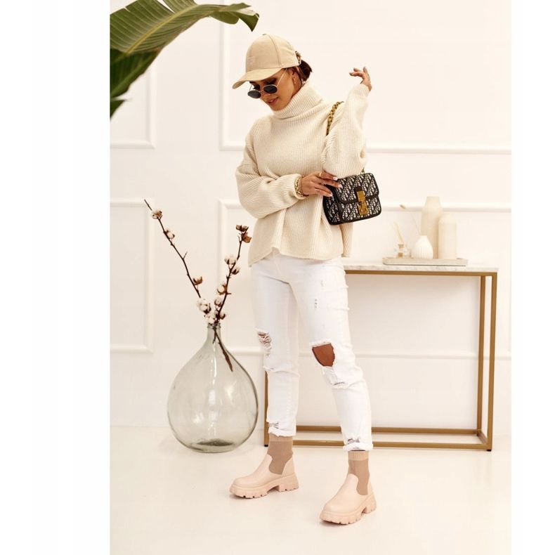 Ženske čizme za čarape radničke Bež Stormy smeđa 1