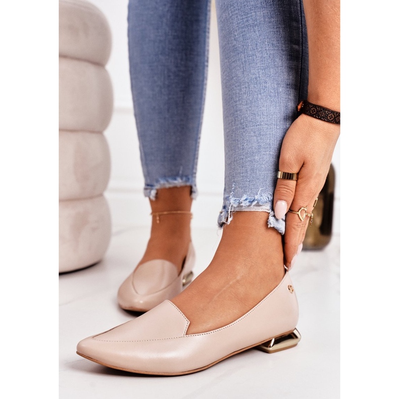 Ženske natikače na zlatne štikle Laura Messi 2013 Bež 1